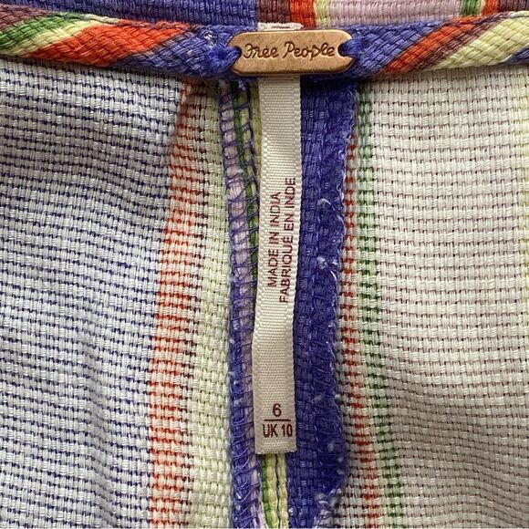 Free People La Paz Slim Crop Multicolored Striped Pants Size 6 - Picture 10 of 16